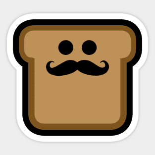 Moustache Toast Sticker